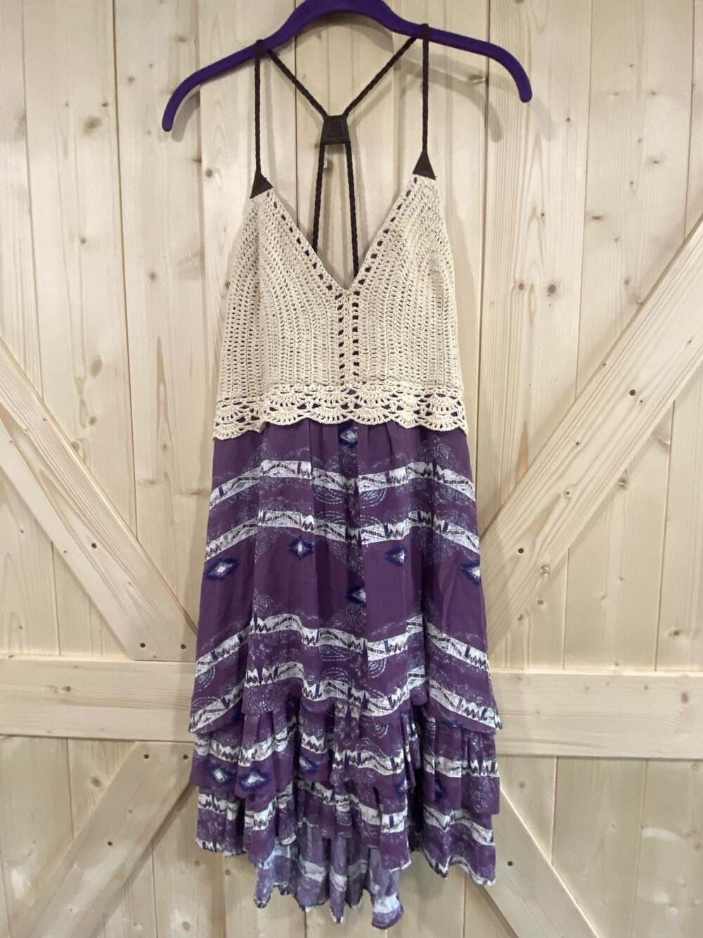 Shyanne Women's Crochet Front High-Low Midi Dress XL